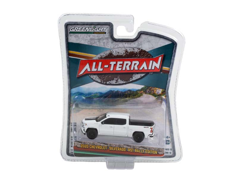 CHASE 2020 Chevrolet Silverado RST Rally Edition - Summit White (All-Terrain) Series 13 Diecast 1:64 Scale Model Car - Greenlight 35230E