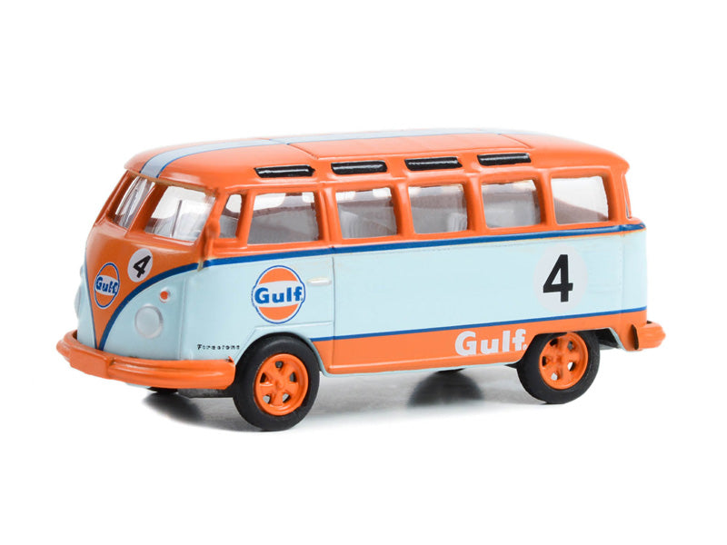 CHASE 1964 Volkswagen Samba Bus - Gulf Oil Racing #4 (Club Vee-Dub) Series 16 Diecast 1:64 Scale Model - Greenlight 36070B