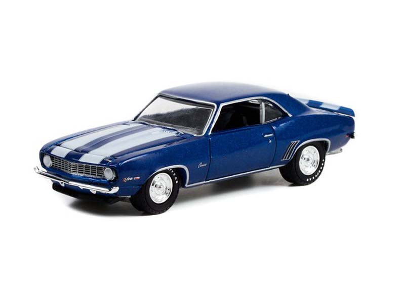 1969 Chevrolet Camaro Z/28 (Lot #687.3) - Dusk Blue w/ White Stripes  (Barrett-Jackson) Series 9 Diecast 1:64 Scale Model - Greenlight 37250C -  Karson