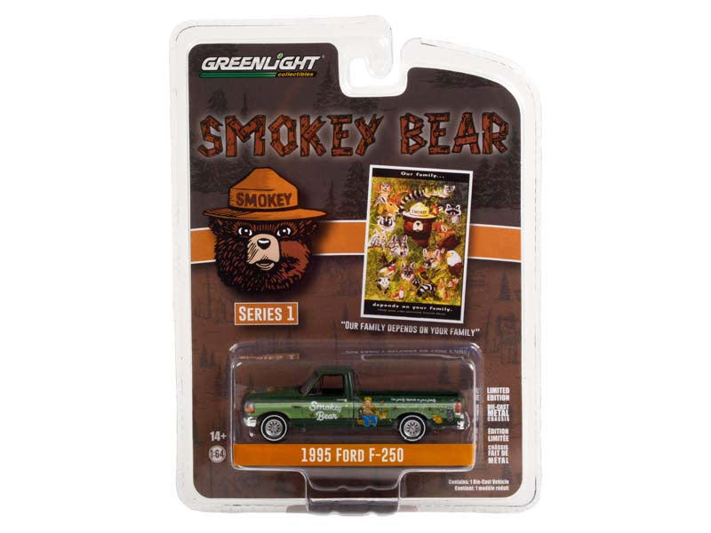 CHASE 1995 Ford F-250 - Our Family Depends On Your Family (Smokey Bear) Series 1 Diecast 1:64 Scale Model - Greenlight 38020F