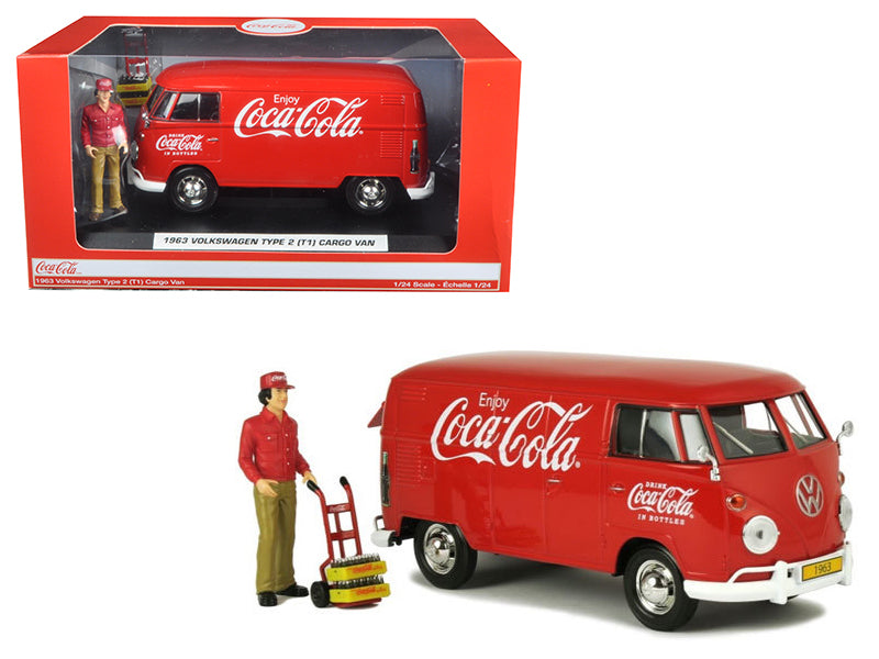 1963 Volkswagen T1 Coca Cola Cargo Van w/ Delivery Driver 1/24