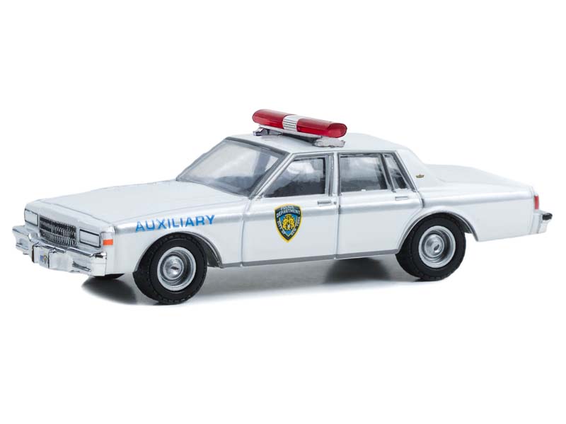1989 Chevrolet Caprice - NYPD Auxiliary w/ NYPD Squad Number Decal Sheet (Hobby Exclusive) Diecast 1:64 Scale Model - Greenlight 42774