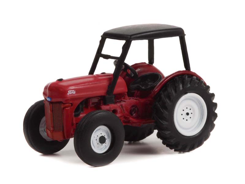 CHASE 1946 Ford 8N Tractor - Red w/ Black Canopy  (Down on the Farm) Series 7 Diecast 1:64 Scale Model - Greenlight 48070B