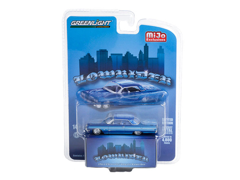 CHASE 1964 Chevrolet Impala SS Lowrider - Blue (MiJo Exclusives) Diecast 1:64 Model - Greenlight 51463