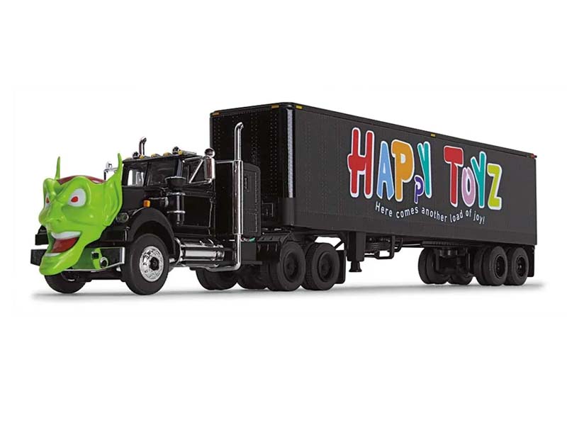 White Western Star w/ Green Goblin Head & 40' Vintage Trailer (Maximum Overdrive) Diecast 1:64 Scale Model - DCP 60-1503