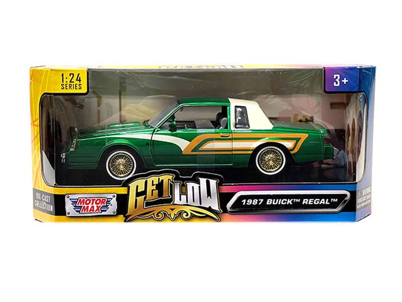 1987 Buick Regal Lowrider - Green (Get Low) Diecast 1:24 Scale Model -  Motormax 79023GRN