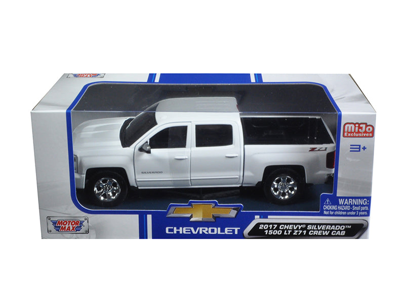 2017 Chevrolet Silverado 1500 LT Z71 Crew Cab - White Diecast 1:24 Scale Model - Motormax 79348WH