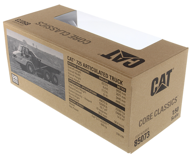 CAT Caterpillar 725 Articulated Truck w/ Operator (Core Classics Series) 1:50 Scale Model - Diecast Masters 85073C