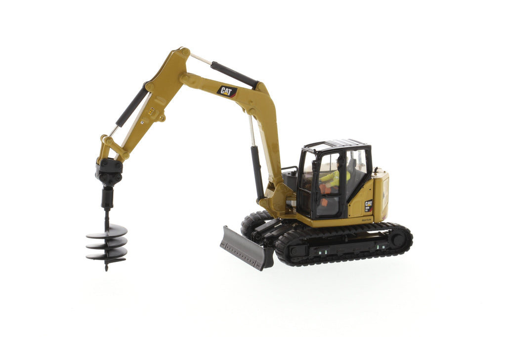 CAT Caterpillar 309 CR Next Generation Mini Hydraulic Excavator w/ Work Tools & Operator (High Line Series) 1:50 Scale Model - Diecast Masters 85592