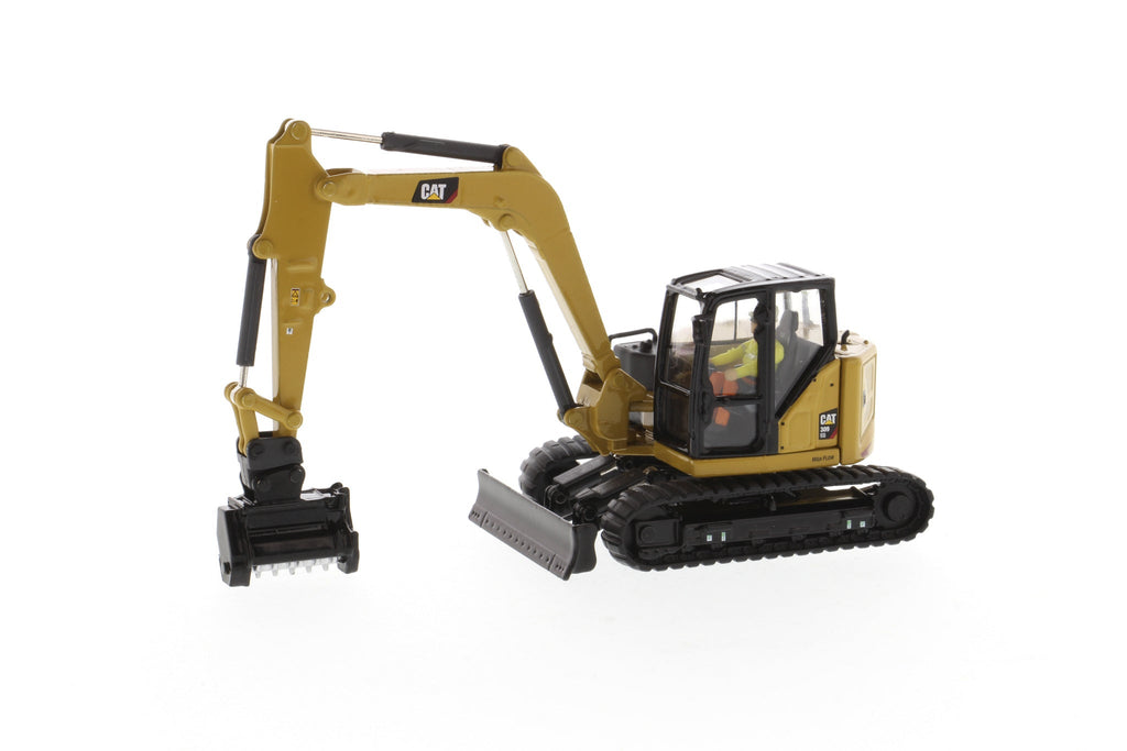 CAT Caterpillar 309 CR Next Generation Mini Hydraulic Excavator w/ Work Tools & Operator (High Line Series) 1:50 Scale Model - Diecast Masters 85592