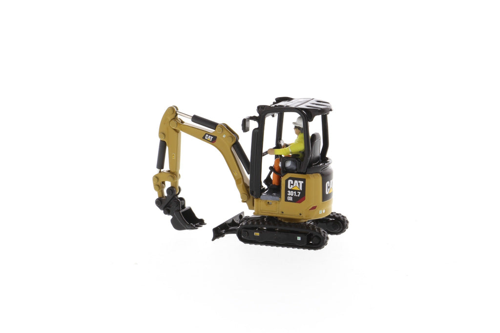 CAT Caterpillar 301.7 CR Mini Hydraulic Excavator (Next Generation) w/ Attachments 1:50 Scale Model - Diecast Masters 85597