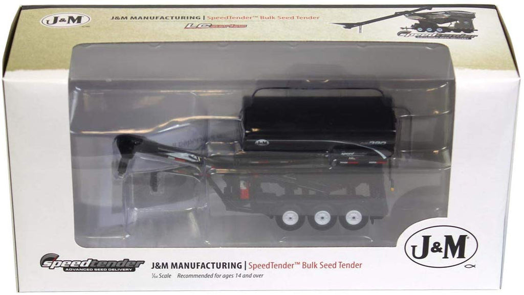 J&M 390 Black Goosneck Seed Tender w/ Triples Diecast 1:64 Scale Model - Speccast CUST1715