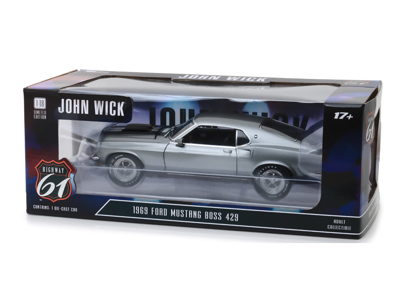 1969 Ford Mustang Boss 429 (John Wick) Diecast 1:18 Scale Model - Highway 61 HWY18016