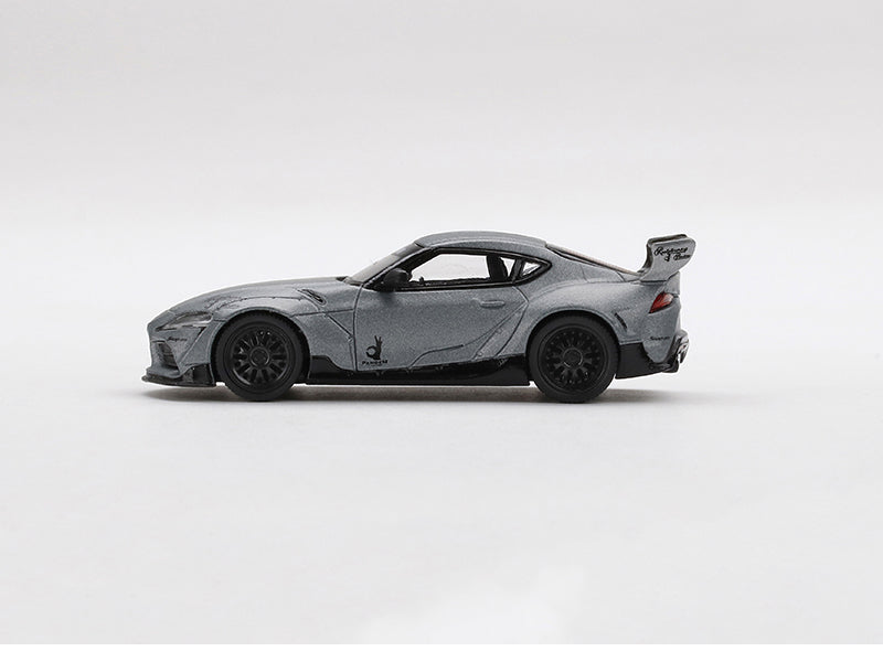 CHASE Toyota Pandem GR Supra V1.0 Matte Gray Metallic Limited to 2400 pcs (Mini GT) Diecast 1:64 Model Car - True Scale Miniatures MGT00250