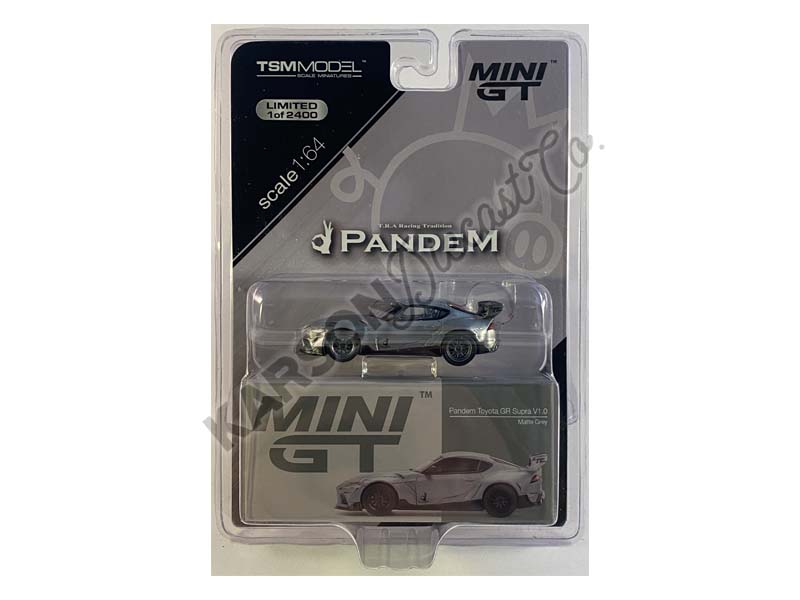 CHASE Toyota Pandem GR Supra V1.0 Matte Gray Metallic Limited to 2400 pcs (Mini GT) Diecast 1:64 Model Car - True Scale Miniatures MGT00250