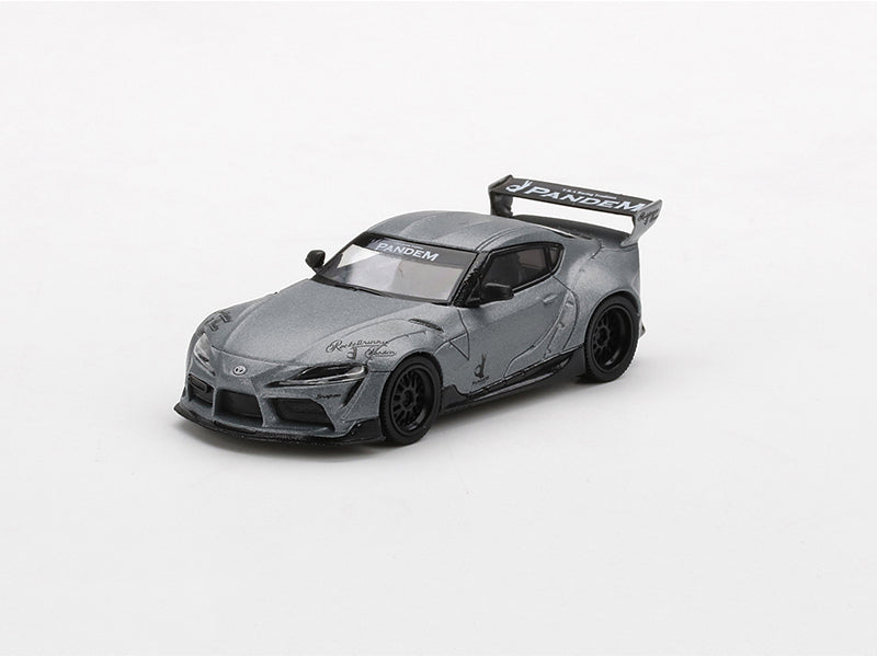 CHASE Toyota Pandem GR Supra V1.0 Matte Gray Metallic Limited to 2400 pcs (Mini GT) Diecast 1:64 Model Car - True Scale Miniatures MGT00250